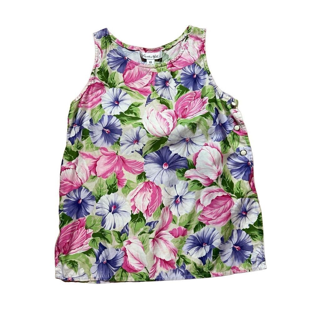 Austin Hill womens vintage floral sleeveless blouse‎ sz 10